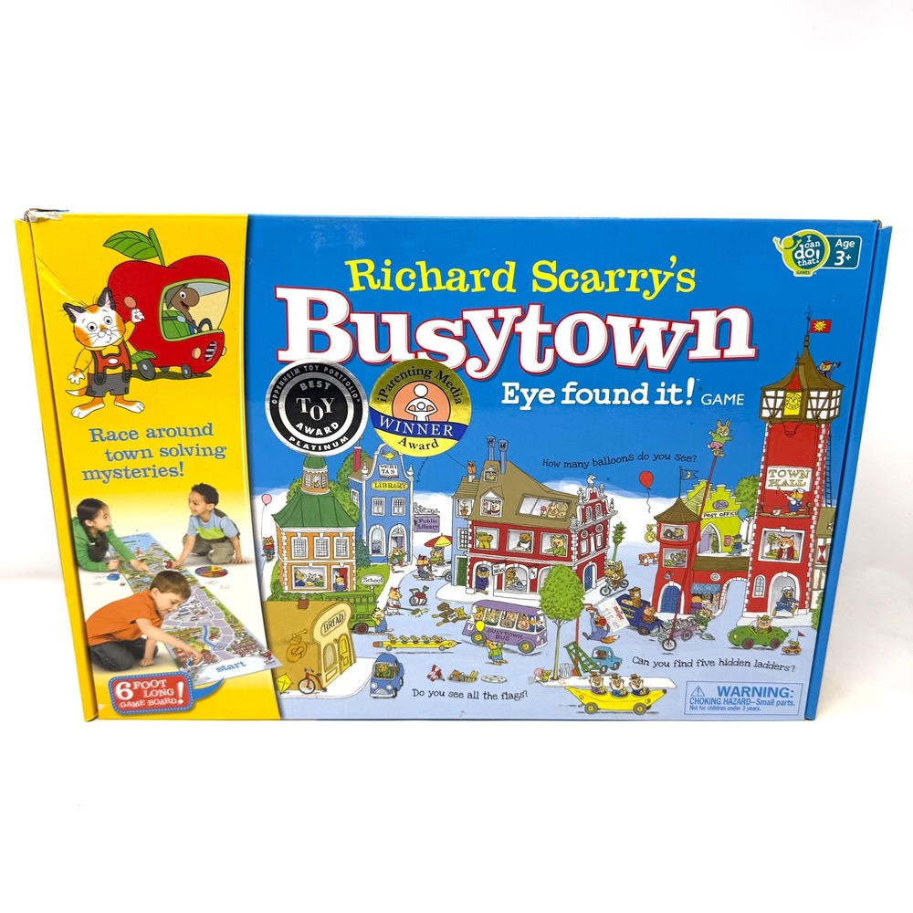 Richard Scarry Busytown Eye Found It Board Game 6 Foot Long Board 2010 Complete